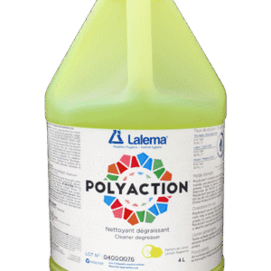 Récipient de 4 litres d'Import placeholder cleaner degreaser avec un liquide jaune, avec un logo coloré et des informations sur le produit sur l'étiquette.