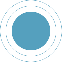 Cercle bleu centré avec contours fins, symbole d'hygiène, emballages et solutions écologiques Sani Express.
