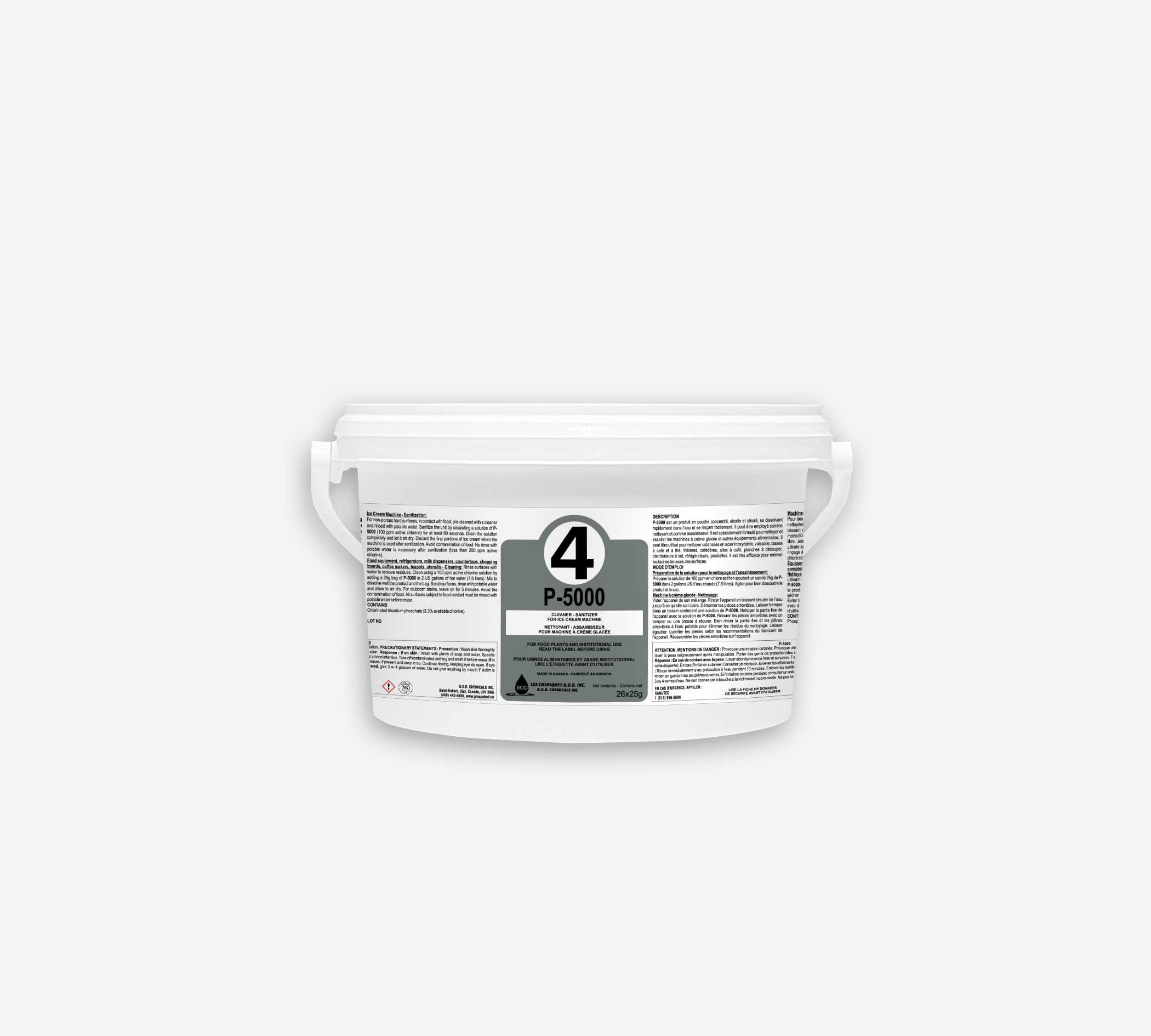 Photo produit : P5000 AGENT DE TREMPAGE CHLORÉ 8LBS/3.6KG — Sani Express