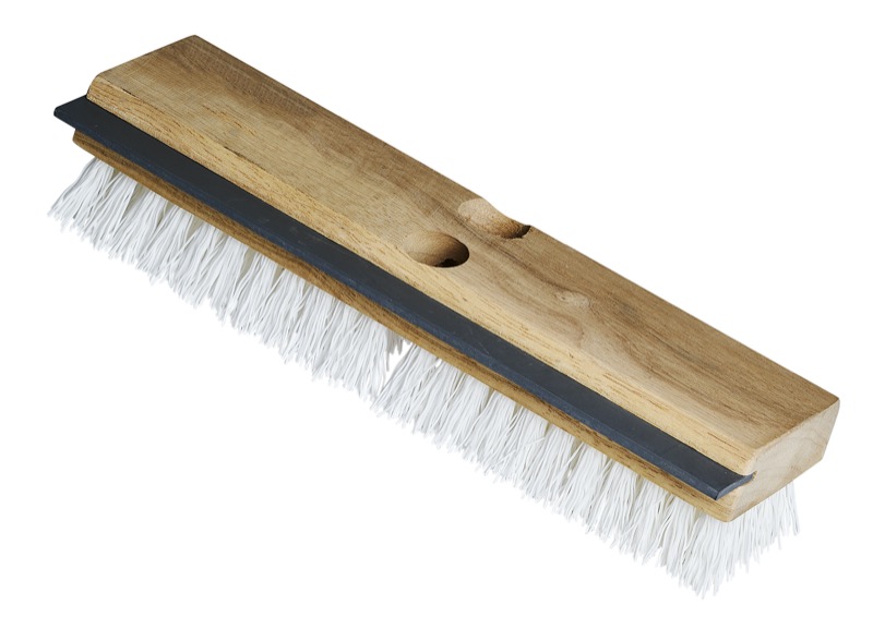 BROSSE DE PONT 11PO FIBRE POLYESTER BLANCHE ET RACLOIR