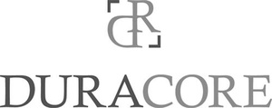 Logo DURACORE en gris, lettres D et R stylisées, évoque entretien, emballages et solutions écologiques professionnelles.