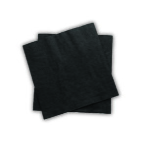 Serviettes en papier noires 2 plis NAPKING superposées, hygiéniques et écologiques, prêtes à l'utilisation.
