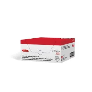 Boîte blanche Staples contenant 200 chiffons alimentaires Cascade Pro écologiques pour entretien et nettoyage professionnels.