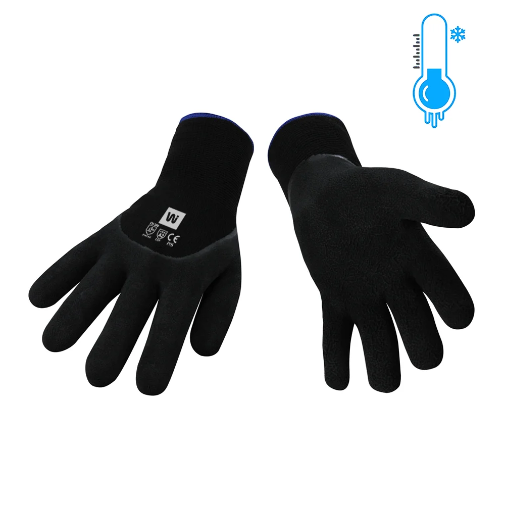 GANT NOIR EN NYLON PAUME EN LATEX DOUBLÉ SMALL
