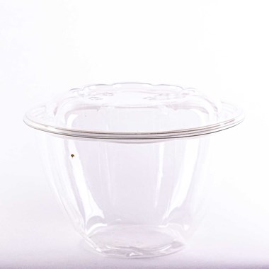 BOL A SALADE EN PLASTIQUE PET AVEC COUVERCLE 48OZ 150/CSE