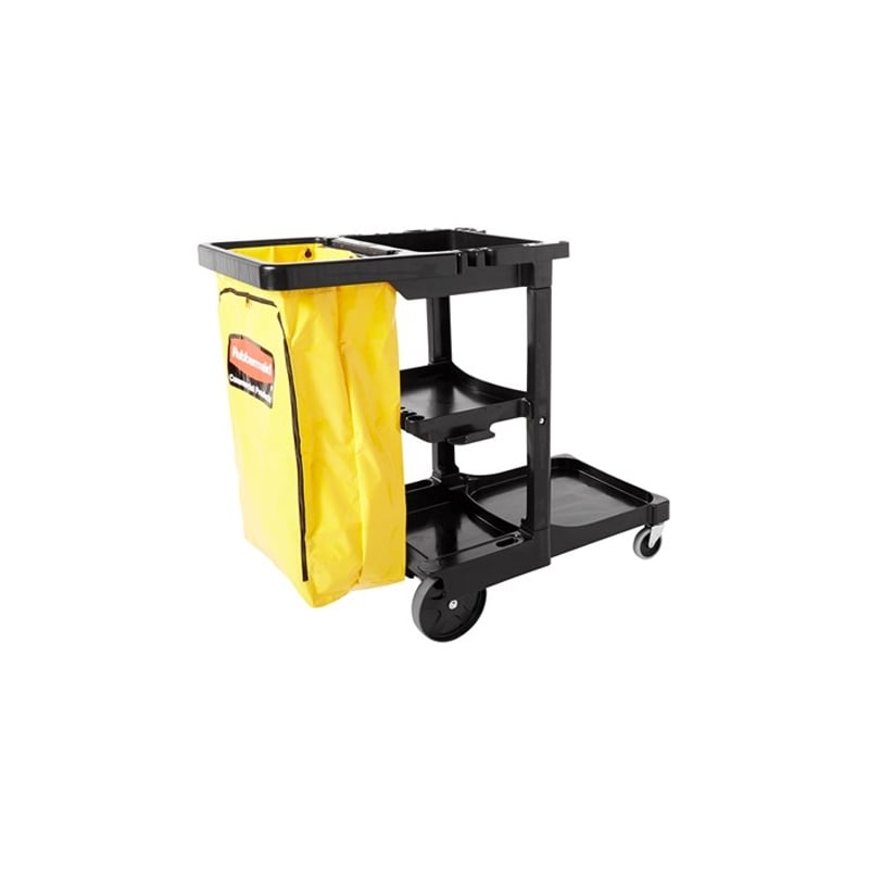 CHARIOT DE MÉNAGE M2 NOIR AVEC SAC JAUNE