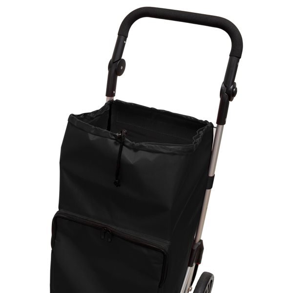 CHARIOT EXTRA GRAND AVEC SAC À GLISSIÈRE NOIR
