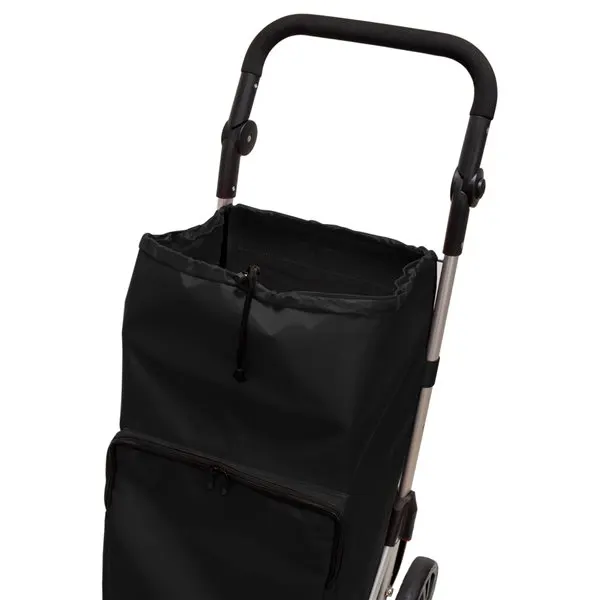 CHARIOT EXTRA GRAND AVEC SAC À GLISSIÈRE NOIR