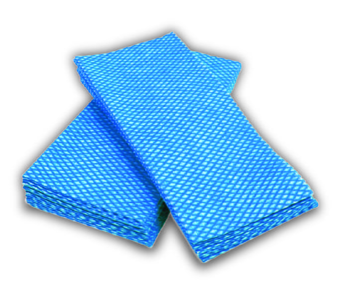 Chiffons bleus PREMIUM J.E.T, motif losange, pour nettoyage professionnel et entretien des sanitaires.