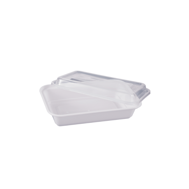 COMBO CONTENANT DELI BLANC RECTANGULAIRE BLANC 16OZ 150/CSE