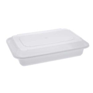 COMBO CONTENANT DELI BLANC RECTANGULAIRE BLANC 28OZ 150/CSE