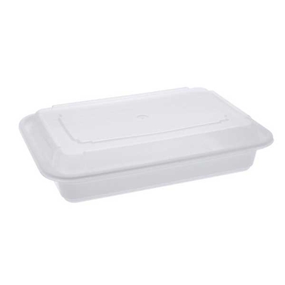 COMBO CONTENANT DELI BLANC RECTANGULAIRE BLANC 28OZ 150/CSE