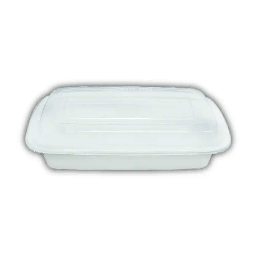 COMBO CONTENANT DELI BLANC RECTANGULAIRE BLANC 32OZ 150/CSE