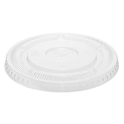 COUVERCLE PLAT CLAIR EN PLASTIQUE RECYCLABE 12-24OZ (1000/CS
