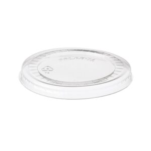 COUVERCLE PLAT CLAIR EN PLASTIQUE RECYCLABE 8-10OZ (1000/CSE