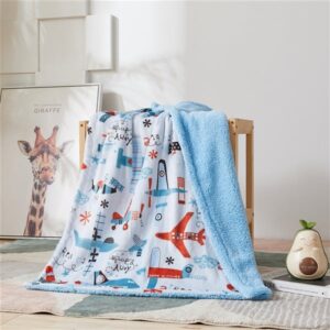 COUVERTURE EN FLANELLE LIGNE BLEU & VERTE