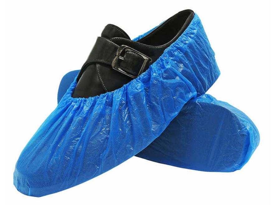 COUVRE-CHAUSSURE BLEU PLASTIQUE IMPERMÉABLE 100/PQ