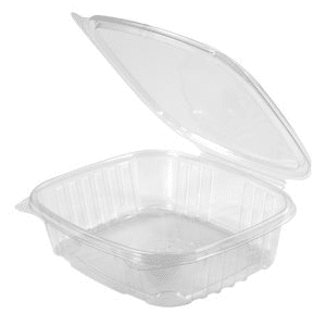 Boîte PET refermable 24oz, transparente, ouverte, propre, idéale pour emballage alimentaire écologique et entretien facile.