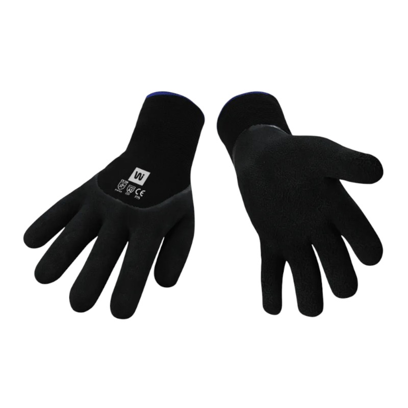 GANT NOIR EN NYLON PAUME EN LATEX DOUBLÉ MEDIUM