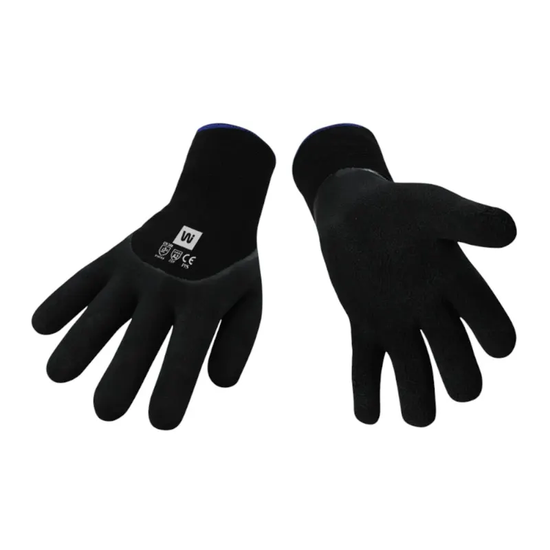 GANT NOIR EN NYLON PAUME EN LATEX DOUBLÉ MEDIUM