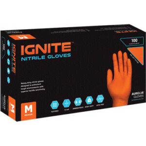 GANTS NITRILE IGNITE ORANGE MEDIUM 7MIL 100/BTE