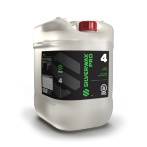 Bidon plastique 20L SILVERWAX PRO 4 Insect Cleaner, entretien professionnel, capuchon rouge, étiquette sécurité.