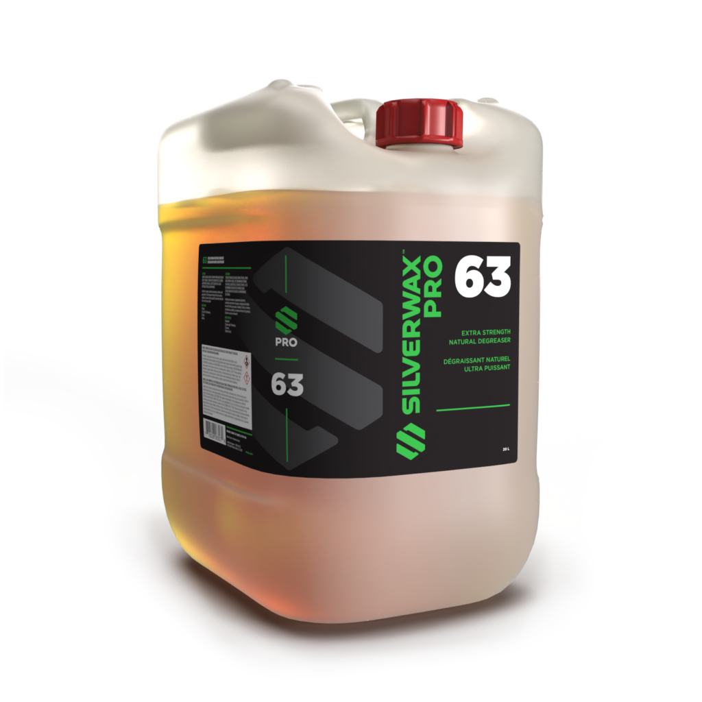 Bidon plastique pro SILVERWAX PRO 63, dégraissant naturel extra puissant pour entretien et nettoyage sanitaires.