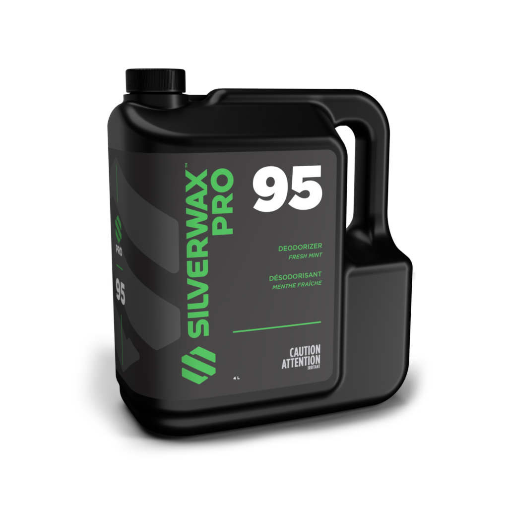 Silverwax Pro 95 désodorisant 4L, parfum menthe, pour sanitaires et nettoyage professionnel.