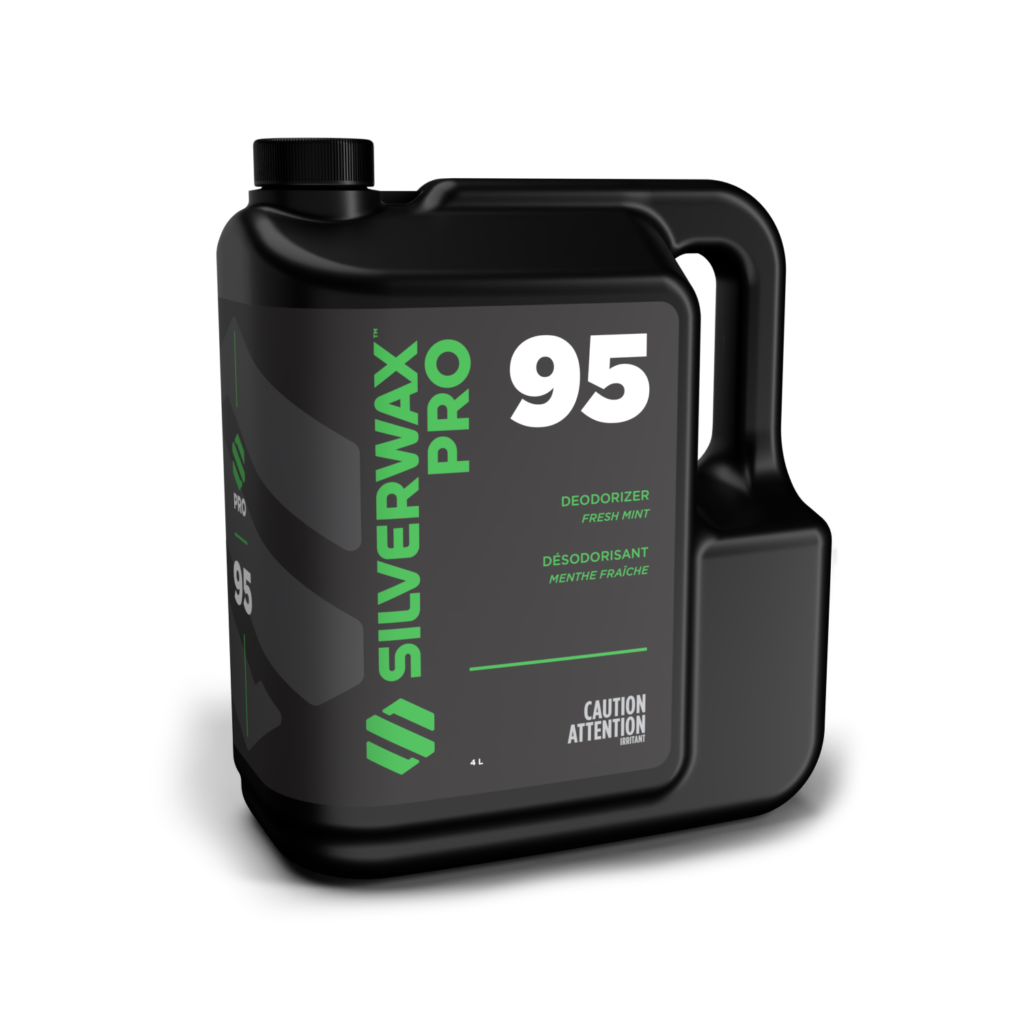 Silverwax Pro 95 désodorisant 4L, parfum menthe, pour sanitaires et nettoyage professionnel.