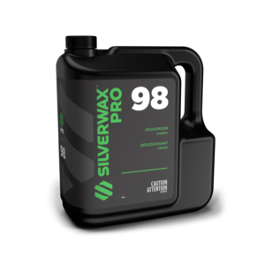 Bidon 4L Silverwax Pro 98 cerise, désodorisant sanitaire, étiquette verte, entretien professionnel, bouchon vissé.