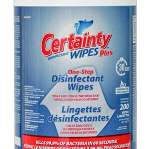 LINGETTES DESINFECTANTES EN CONTENANT CERTAINTY PLUS 200/POT