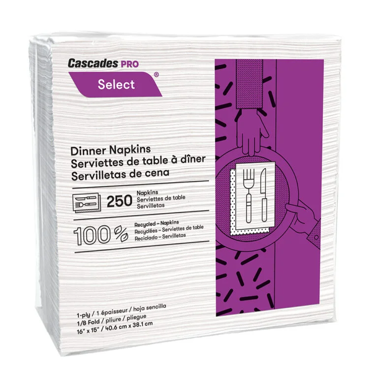 SERVIETTE DE TABLE (NAPKING) N050 12X250 1PLIE 1/8