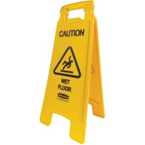 PANNEAU ¨ATTENTION, PLANCHER MOUILLÉ¨ ANGLAIS/FRANCAIS