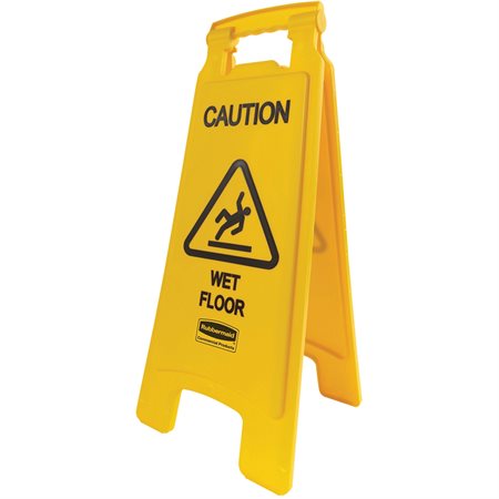 PANNEAU ¨ATTENTION, PLANCHER MOUILLÉ¨ ANGLAIS/FRANCAIS