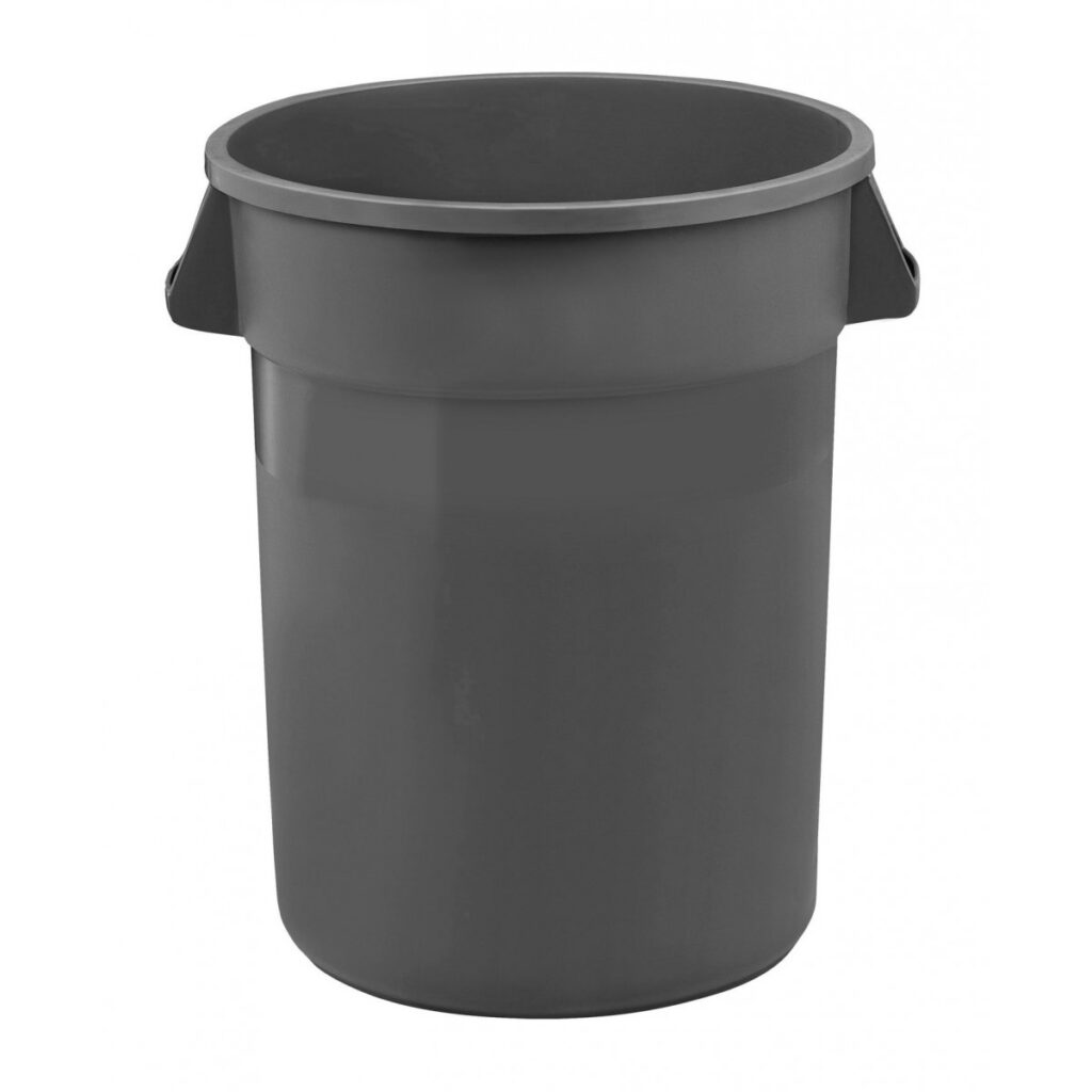 POUBELLE RONDE GRISE 32 GALLON