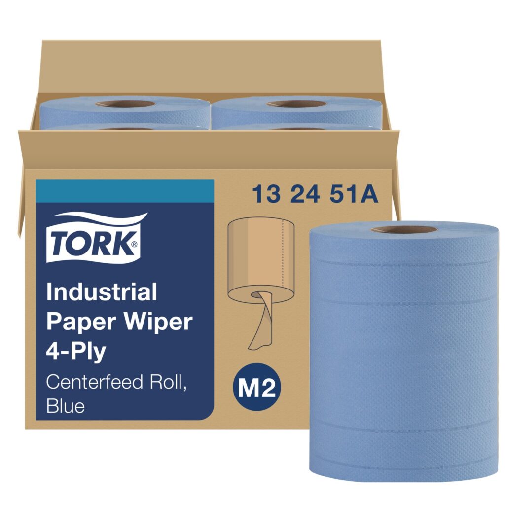 Papier bleu industriel Tork 132451A, 4 épaisseurs, 4 rouleaux