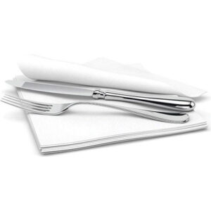 SERVIETTE DE TABLE CASCADE 2PLIE BLANCHE 20X150/CSE (N062)