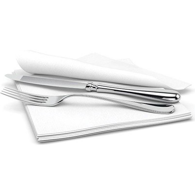 SERVIETTE DE TABLE CASCADE 2PLIE BLANCHE 20X150/CSE (N062)
