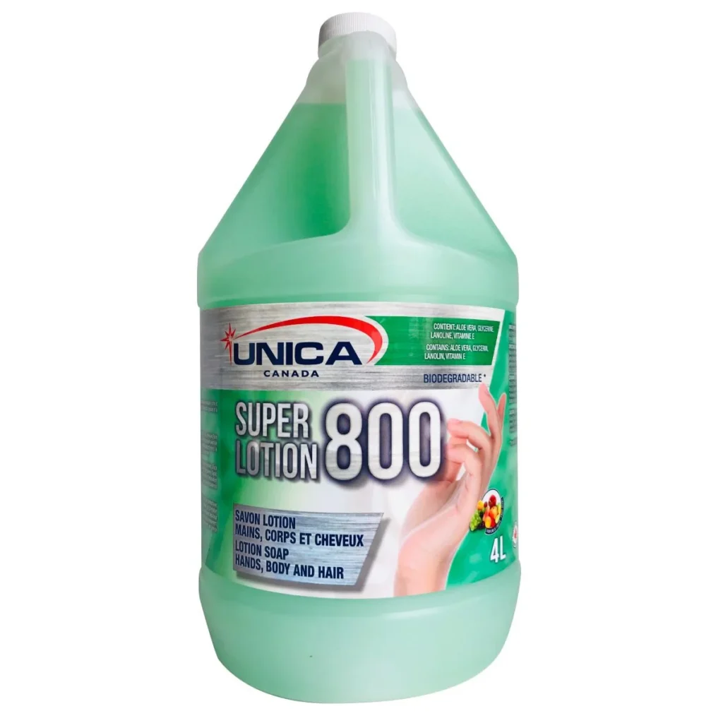 Savon lotion Unica Super Lotion 800 verte, odeur pomme, 4 L