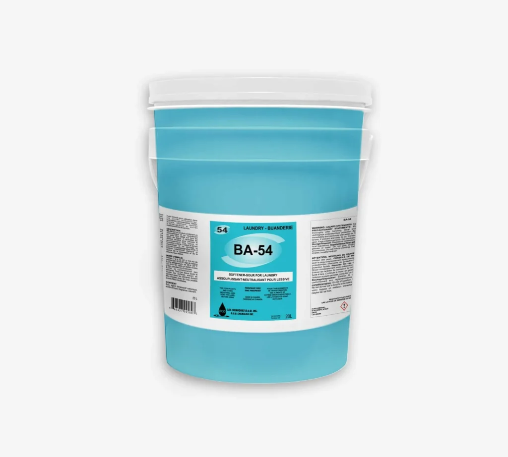 Seau bleu BA-54 avec couvercle, désinfectant linge, usage entretien et sanitaires, emballage pro durable.