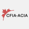 Logo CFIA - ACIA avec feuille d'érable rouge, services sanitaires et écologiques, fond transparent.
