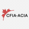 Logo CFIA - ACIA avec feuille d'érable rouge, services sanitaires et écologiques, fond transparent.