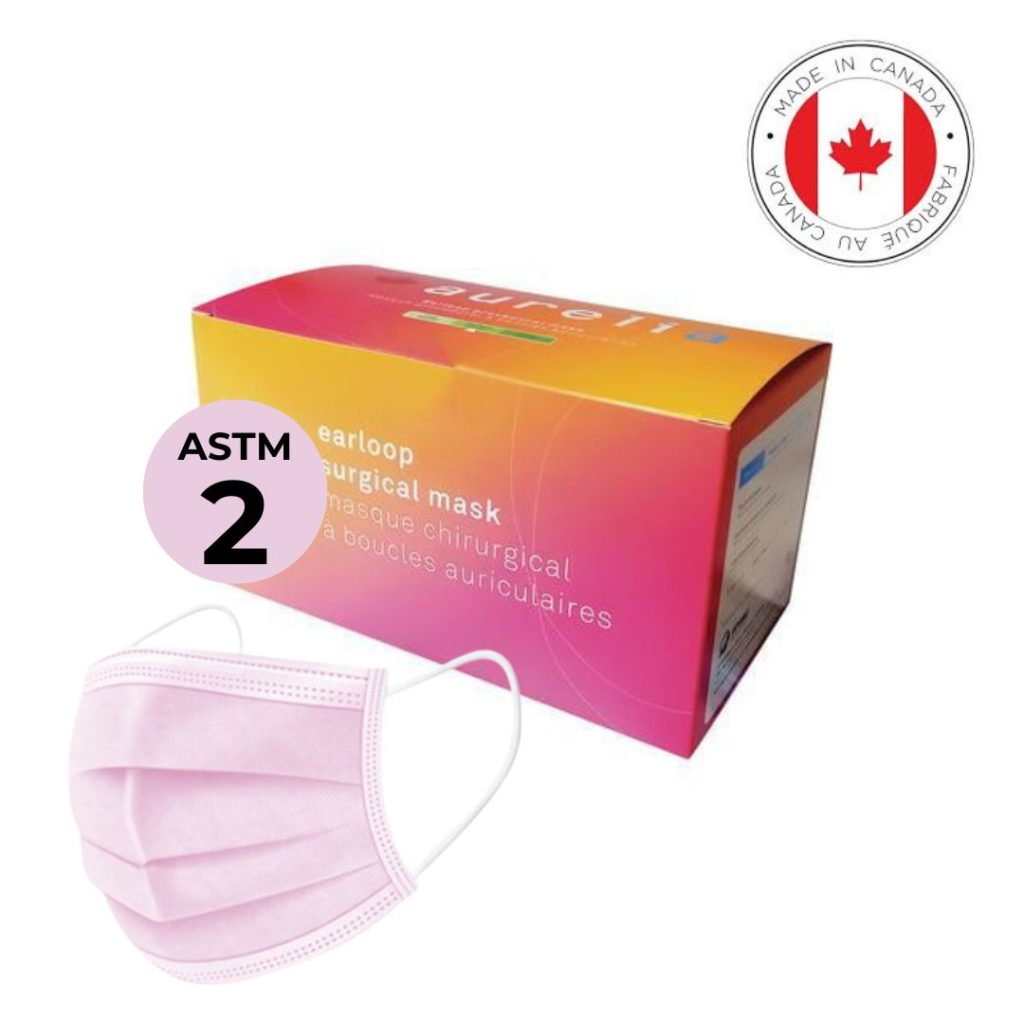 MASQUE DU QUÉBEC AURÉLIA ASTM 2 FS2100 50/BOITES ROSE