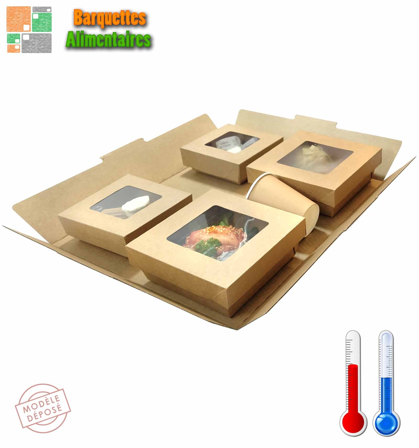 PLATEAU NOURRITURE CARTON KRAFT 3LBS 500/CSE