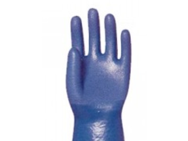S017 GANTS BLEU TRIPLE PVC 30CM ACIA GR :10