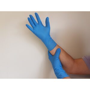 S017 GANTS BLEU TRIPLE PVC 30CM ACIA GR :11