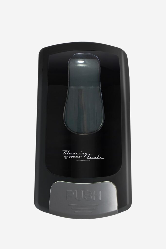 Distributeur de savon automatique noir Cleaning Company, 1000 ml, sans contact.