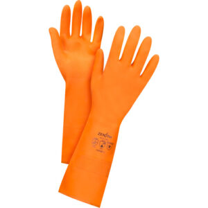GANTS NYLON ORANGE ENDUIT MOUSSE DE NITRILE NOIR MEDIUM
