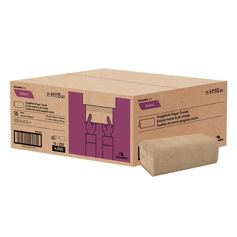 PAP-MAIN BRUN PLI SIMPLE CASCADE H115 16X250F