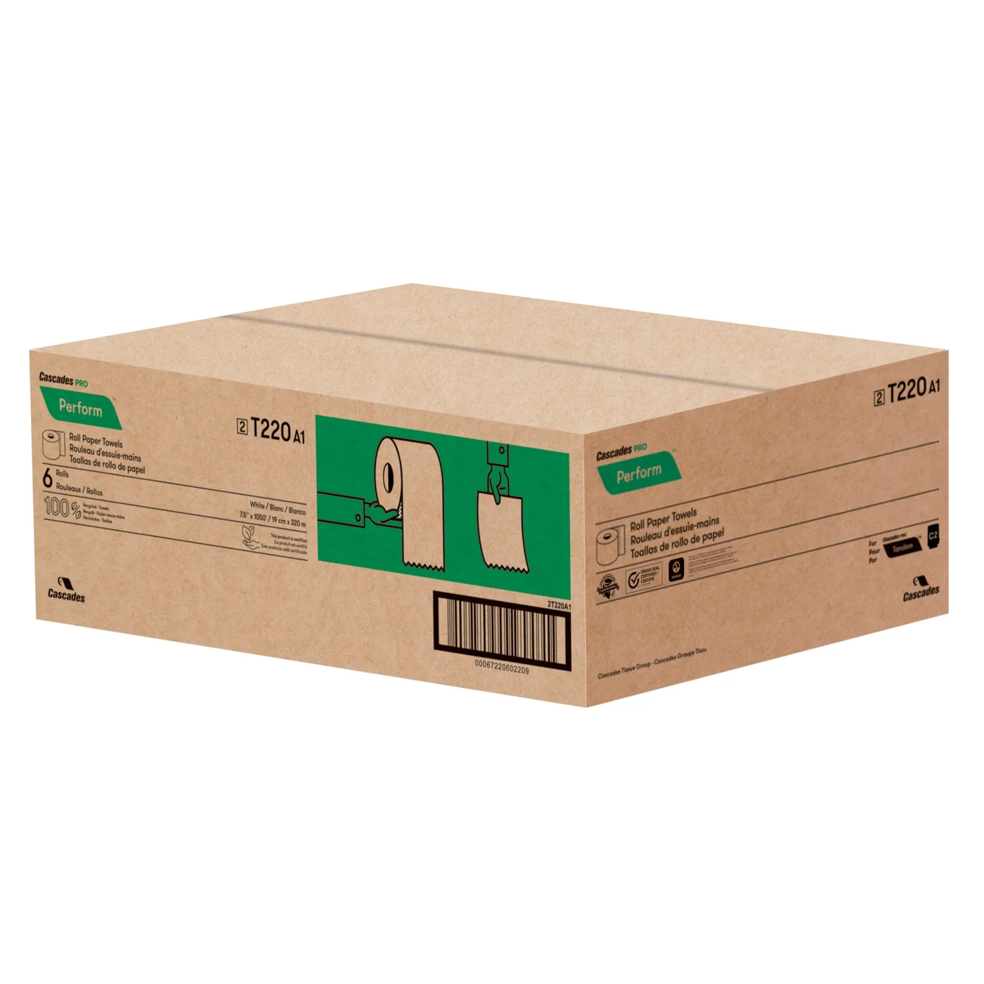 PAP-MAINS BLANC 6 X 1050″ TANDEM T220